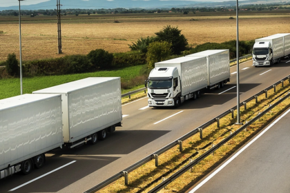 Connected vehicles optimizing fleet management with IoT technology.