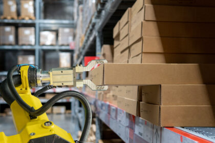 Pick-to-Light smart robot system for warehouse automation.