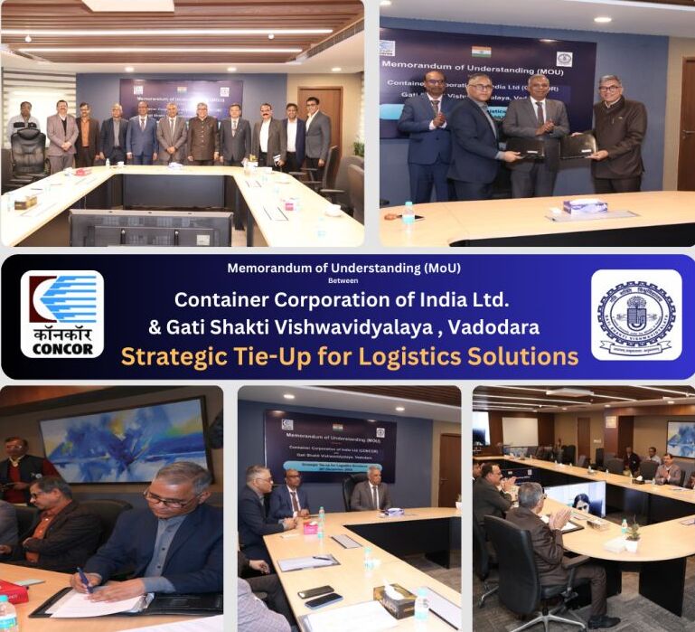 SCM Spectrum- CONCOR and GSV executives sign partnership to innovate logistics.