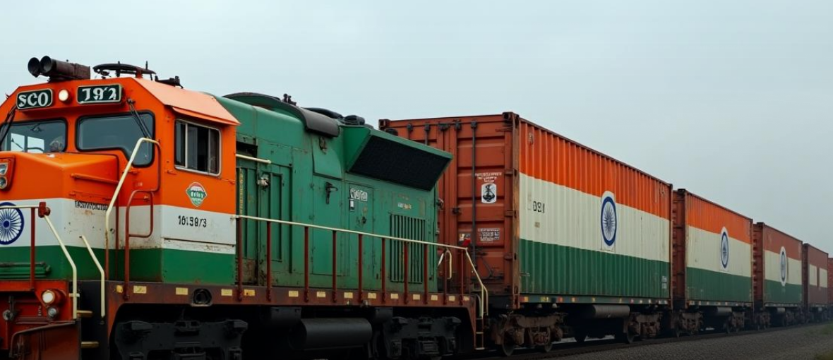 SCM SPECTRUM - Indian Railways freight train on the Dedicated Freight Corridor improving cargo transportation efficiency in India.