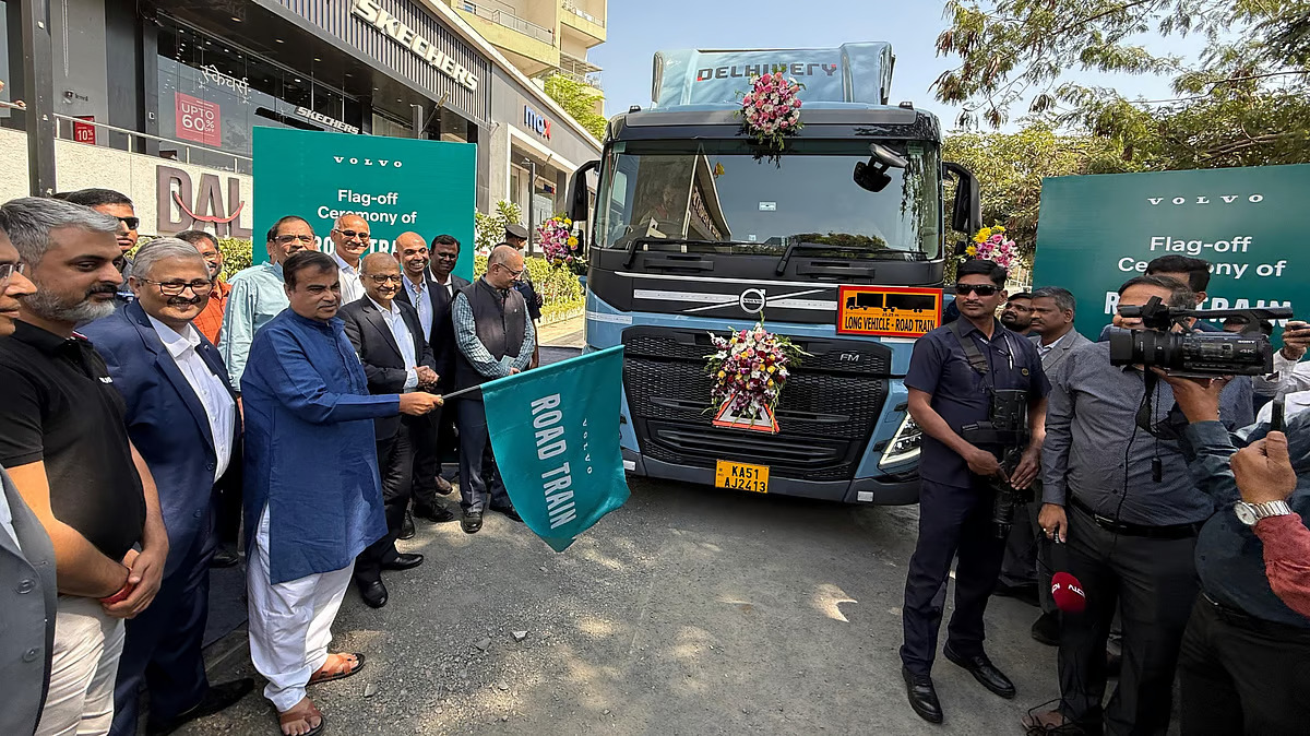 SCM Spectrum - Volvo Trucks road train in India showcasing enhanced logistics efficiency.