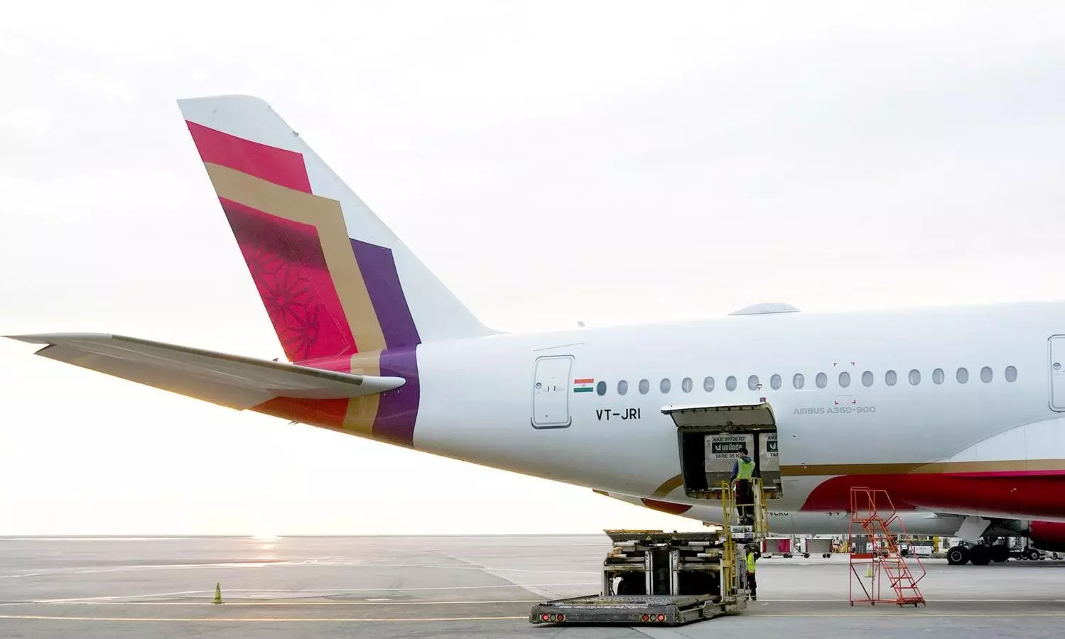 SCM SPECTRUM - Air India cargo plane preparing for pharma shipment from Delhi airport