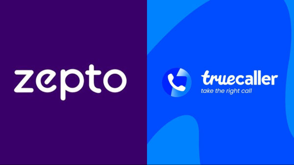 Zepto delivery executive making a verified call to customer using Truecaller features