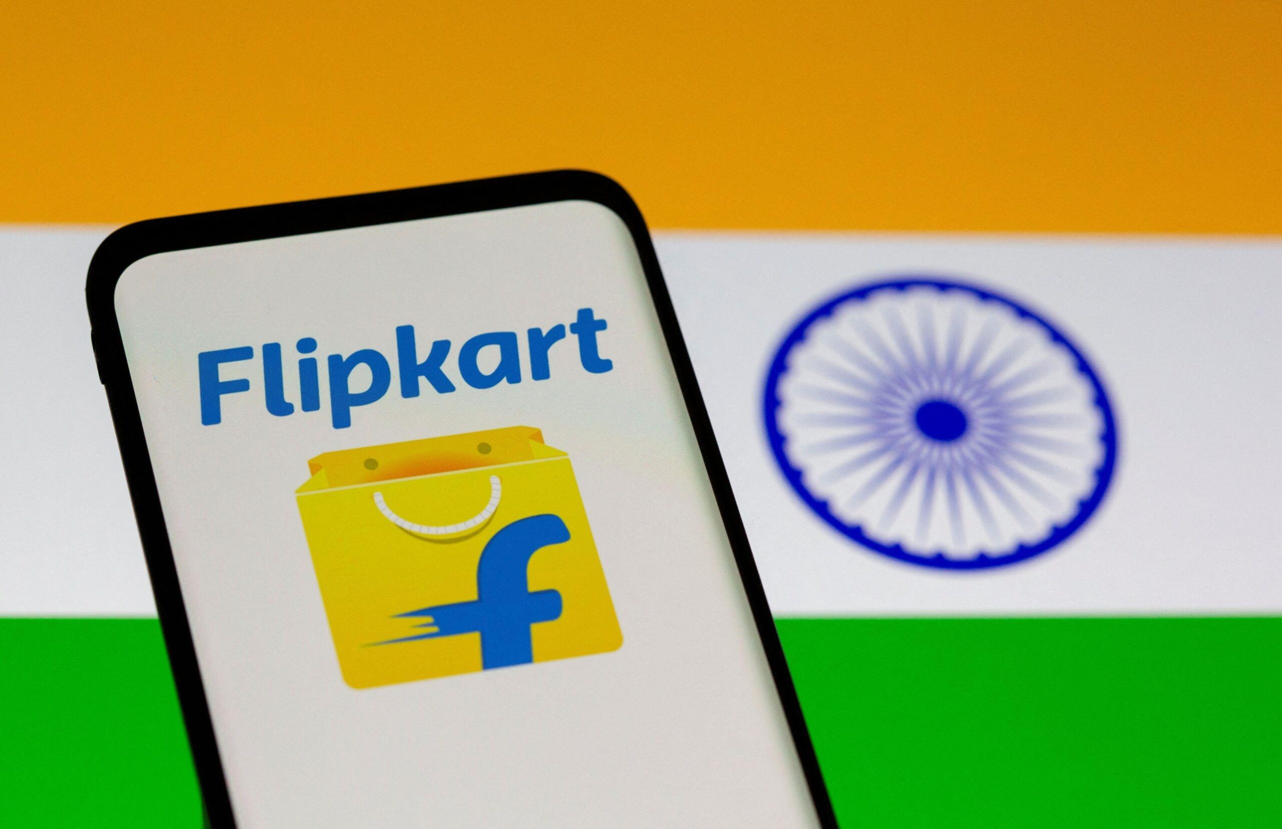 Flipkart headquarters building with digital lending icons representing NBFC license approval