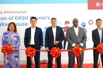 DKSH Brunei warehouse expansion launch ceremony with stakeholders touring upgraded facility