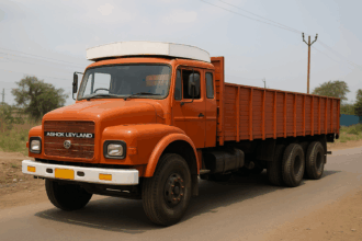 Dog-nose truck on Indian highway enhancing road safety and logistics efficiency