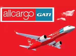 Allcargo Gati cargo plane ready for 24-hour air delivery service at airport runway.