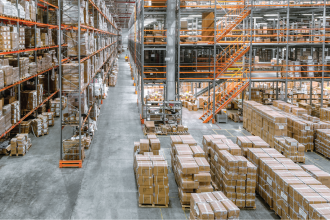 Aerial view of modern Grade A warehouse facility in an Indian logistics hub