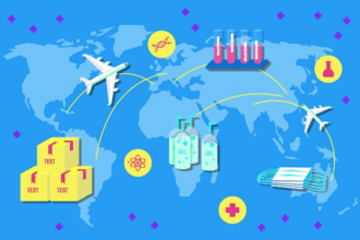 Pharmaceutical supply chain disrupted by climate change impacts like floods, heatwaves, and logistical delays.